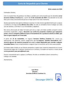 Cartas de Despedida: Guía Definitiva para Comunicar con Profesionalismo y Elegancia 20 modelo de Carta de Despedida para Clientes