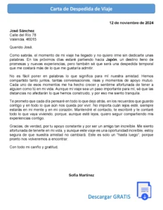 Cartas de Despedida: Guía Definitiva para Comunicar con Profesionalismo y Elegancia 10 Modelo de Carta de Despedida de Viaje